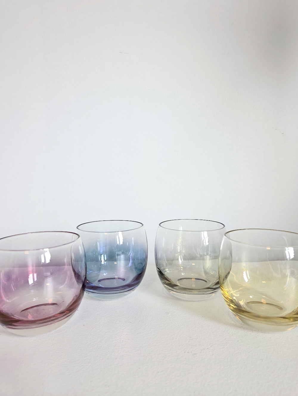 Vintage Roly Poly Iridescent Pastel Glasses